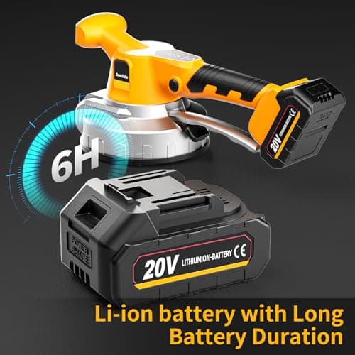 Tile Vibration Tool with 2 X 20V Batteries Cordless Tile Vibration, Tile Vibrator with 160mm Suction Cup 6 Adjustable Speed Digital Display for Floor, Tile,Wall - Thumbnail 2
