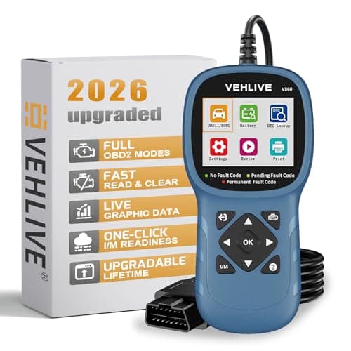 V860 Scanner for Car and Trucks, OBD2 Diagnostic Tools and Code Reader for Engine Check, Battery Testing, O2 Sensor and EVAP Leak Test, Annual Check Readiness,Printable Export, Vehicle After 1996 - Image 1
