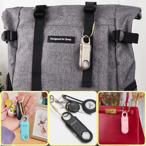 135dB Rechargeable Personal Safety Alarm Built-in Ultra-Bright Flashlight Non Slip Grip Keychain Emergency SOS Siren for Women, Students, Night Runner. Loud Sound Hiking Bear Alerts with Hook. Gold - Thumbnail 6