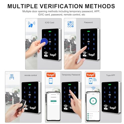 XYBkey WiFi TUYA Security Access System Kit with Waterproof RFID Touch Keypad Door Lock, Smart Remote Door Opener, App, 600-pound Electric Magnetic Lock, Metal Sensor Switch, Doorbell, Keychain/Card - Thumbnail 2