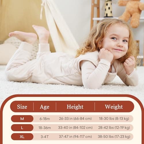 littogoose 1.0 TOG Toddler Sleep Sack with Legs for Early Walkers Wearable Blanket for Tall Walking Toddlers 18–36 Months (3T–4T) - Thumbnail 5
