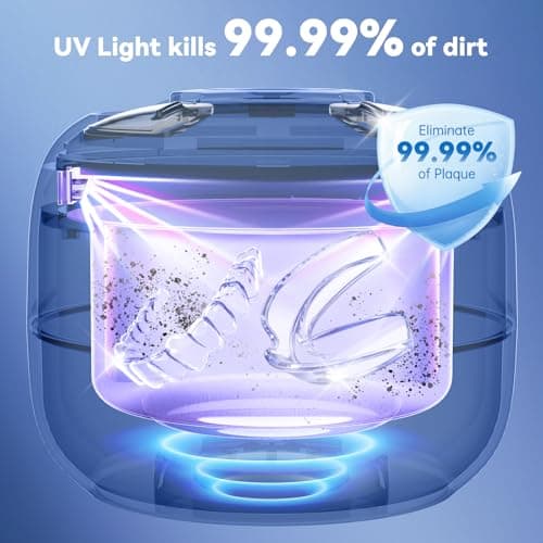 CANHOPE Ultrasonic Retainer Cleaner Machine, Ultrasonic Jewelry Cleaner, Denture Cleaner for Invisalign, Mouth Guards, Night Guards, Aligners, Toothbrush – Detachable Base & Lid, Digital Timer, White - Thumbnail 4