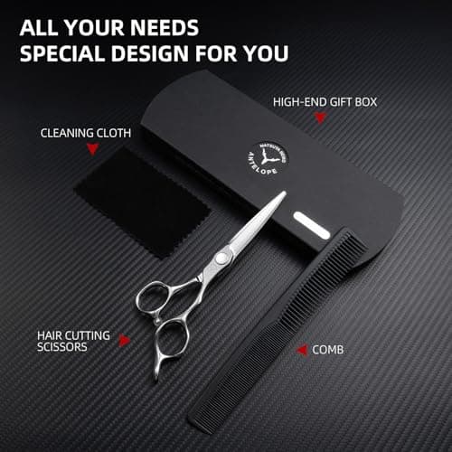 6 Inch Professional Hair Cutting Scissors – 440C Stainless Steel Barber Shears, Handcrafted Convex Edge Hair Scissors with Ergonomic Handle for Stylists, Barbers & Salon Use - Thumbnail 6