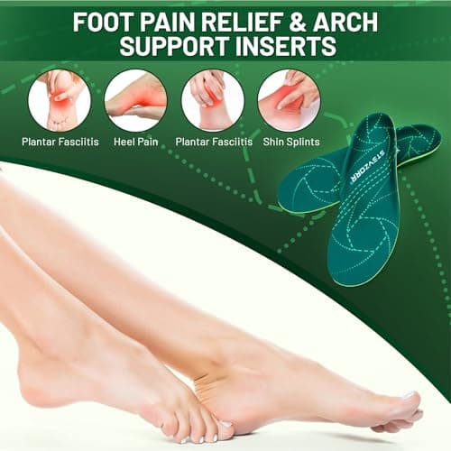 STSVZORR 210 lbs+ Metatarsalgia Insole Plantar Fasciitis Relief Pain Arch Support Insert Men Women Orthotic Flat Feet Heel Spur Comfort Standing All Day, Work Boot Shoe Insole, Size 11-295MM - Thumbnail 3