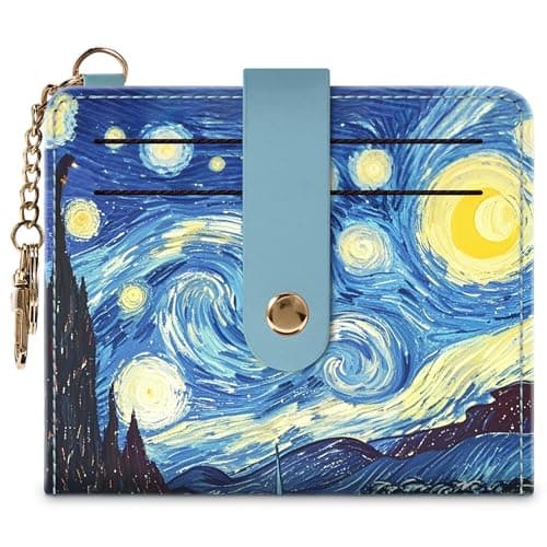 Airkit Small Wallets Woman RFID Blocking Leather Credit Card Holder - with ID Window - Card Wallets for Women - with Zipper Coin Purse - Keychain Wallet - Image 1