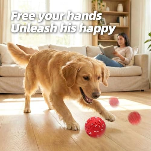 Diman Interactive Dog Balls Toys: 3.2 inch Automatic Moving Dog Toys, 3-Modes Bouncing Dog Ball Keeps Dogs Entertained, Durable E-TPU, Waterproof, Active Self Rolling Dog Toy to Keep Them Busy - Thumbnail 3