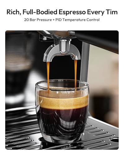 EUHOMY Espresso Machine with Grinder, 20 Bar Coffee Maker with Milk Frother Steam Wand, Professional Expresso Coffee Machines with Removable Water Tank, Latte & Cappuccino Machine for Home Barista - Thumbnail 4