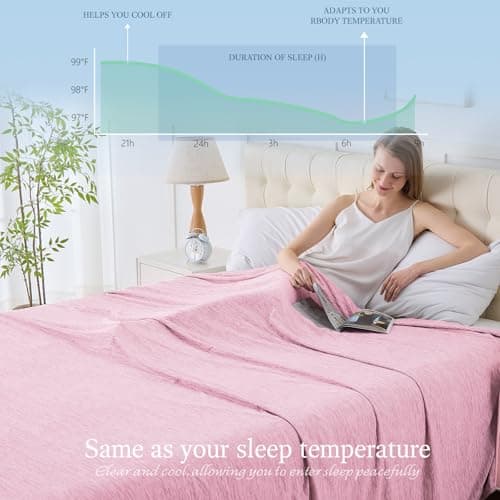 PENGZHU TECHNOLOGY Cooling Blanket King Size, 90"x108" Cooling Blankets for Hot Sleepers, Cold Blanket Thin Lightweight Breathable Soft for Couch Bed, Lightweight Blanket Keep Cool for Night Sweats - Thumbnail 3