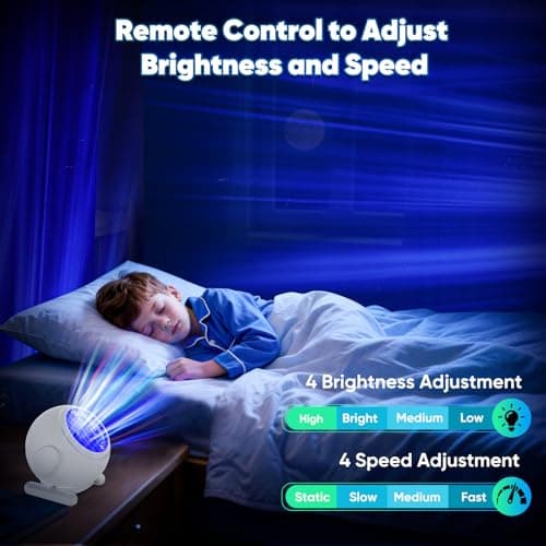 Pedica Northern Lights Projector, Aurora Projector Birthday Gifts for Women Gifts for Teenage Girls Boy, Galaxy Projector for Bedroom (White with 7 Lights) - Thumbnail 4