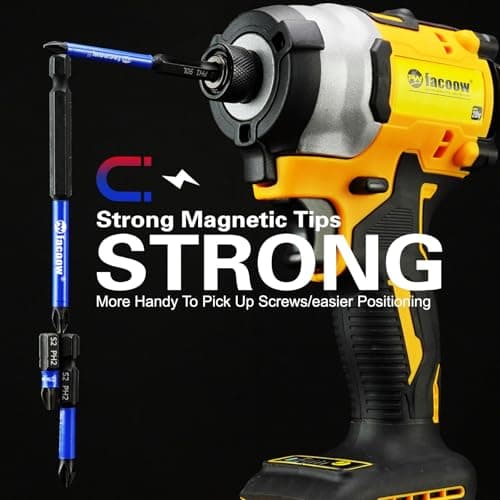 Facoow 15-Pack Phillips Bits #2 Impact, Anti-Slip 2-Inch Magnetic Phillips Head Drill & Screwdriver Bits, PH2 Premium S2 Steel 1/4" Hex Shank for Impact Drivers, Professional & DIY Use - Thumbnail 4