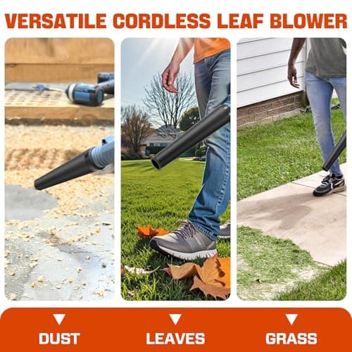 SENIX 20V Cordless Leaf Blower, Electric Blowers with Brushless Motor, 3 Variable Speed Modes, 75 CFM and 180 MPH, 2.5Ah Battery and Charger Included, Lightweight Leaf Blowers for Lawn Care (BLX2-M) - Thumbnail 6