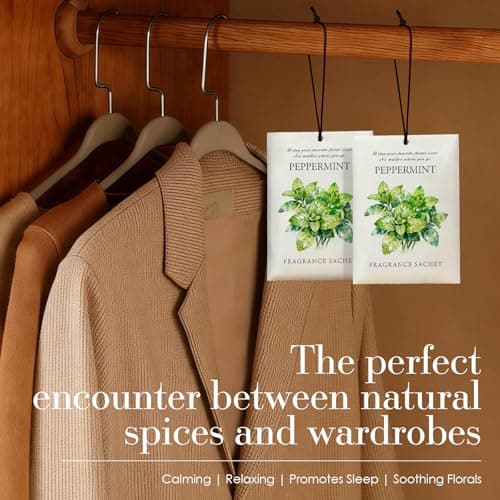 HOMELLAX Mint Scented Sachet Bags - 12 Pack Drawer & Closet Freshener, Long Lasting Odor Eliminator for Wardrobes, Cars & Storage, Home Fragrance Air Freshener Sachets - Thumbnail 3