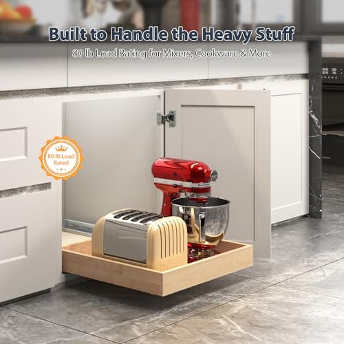 Sylunawyn Pull Out Drawers for Cabinets - Birch Wood Pull-Out Drawer 14" W x 21" D - Soft Close Slide Out Shelves for Kitchen Cabinets & Pantry Cabinet Organizer, Heavy Duty, Full-Extension - Thumbnail 6