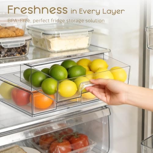 Criusia Stackable Storage Drawers, 4 Pack Clear Plastic Makeup & Bathroom Organizer, Versatile Storage Bins for Vanity, Under Sink, Kitchen Cabinets & Pantry - Thumbnail 6
