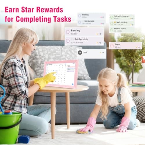 Digital Calendar 10.1 inch, Electronic Calendar for Family Sharing Schedule Interactive Smart Calendars Touch Screen To Do Task Meal Planner for Home Office with Digital Picture Frame - Thumbnail 3