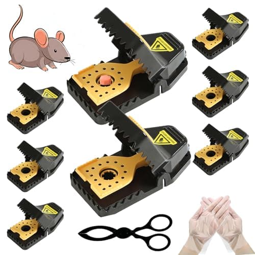 Mouse Traps - Rat Trap Quick Effectively best Mouse Trap [New update] mousetraps used indoor & outdoor reusable mouse traps, snap traps for mice traps used basement/garage/attic etc 9set(2L+6s+1*clip) - Image 1