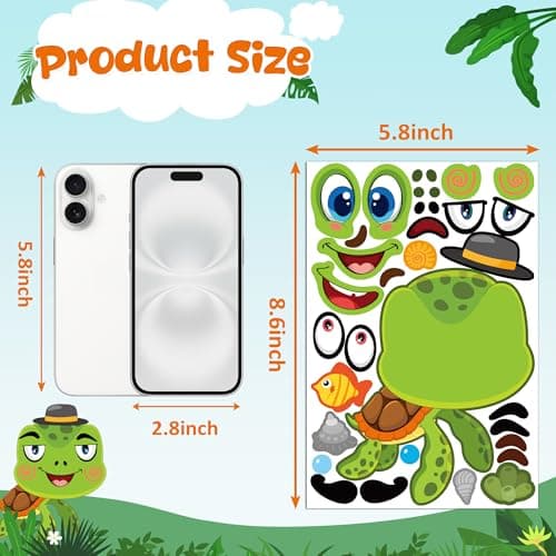 Stickers for Kids - 48 Sheets 8.6" X 5.8" Party Favors Animal Make a face Stickers Crafts Goodie Bags Stuffers Activities Gifts for Kids Toddler Grandkids Birthday School Classroom Supplies - Thumbnail 3