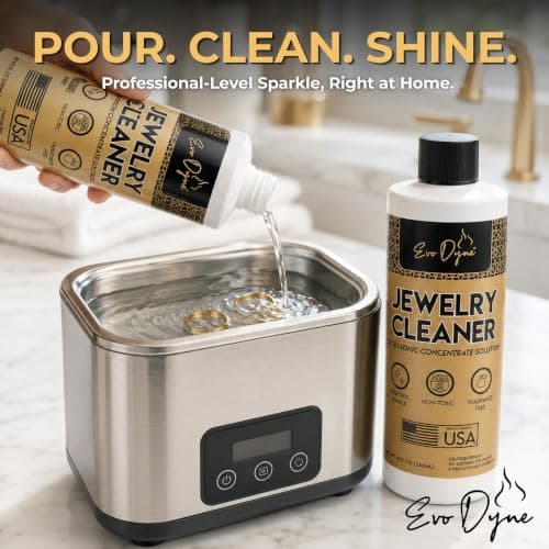 Evo Dyne 3-Pack Ultrasonic Jewelry Cleaner (8oz Per Bottle) – Solution for Diamond, Gold, Silver, Gemstones – Extra Concentrated Formula Jewelry Cleaner for Sonic and Ultrasonic Machines - Thumbnail 5