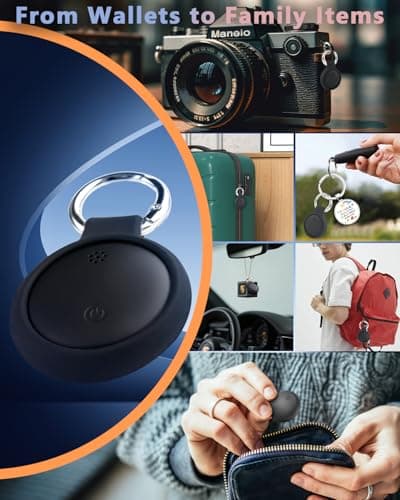 Dual System Bluetooth Tracker for iOS and Android: Smart Tag 4 Pack - Compatible with Apple Find My (iOS) & Google's Find Hub(Android) for Keys, Luggage, Wallet, Vehicles - Long Range Item Locator - Thumbnail 4