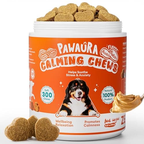 Calming Chews for Dogs 300ct - Anxiety Relief Support & Relaxation for Everyday Stress - Dog Soft Chews with Melatonin - Sleep Aid for Dogs (Peanut Butter Flavor)