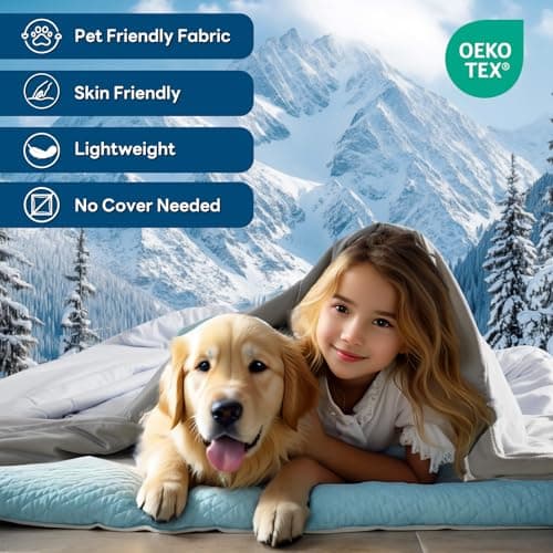 NEXHOME PRO Cooling Comforter, Twin Size, Double Sided, All Season, Silk Smooth, Breathable & Lightweight, 68"x90", Blue - Thumbnail 6