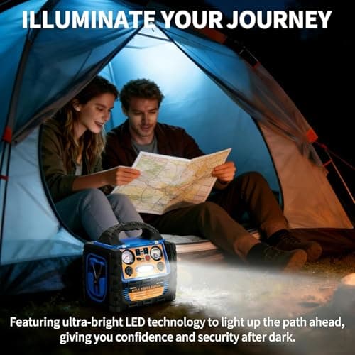 Car Battery Jump Starter with Air Compressor, 1800A Heavy-Duty Jump Starter 150 PSI Tire Inflator, 12V Jump Box Pack with 400W Inverter Power with AC/DC/USB Outlets& LED Light - Thumbnail 5