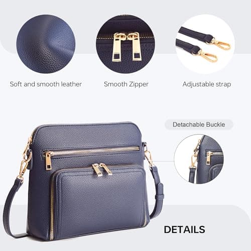 Goinsound Womens Crossbody Purse Small Crossbody Bags for Women with Built in RFID Wallets Blue - Thumbnail 6