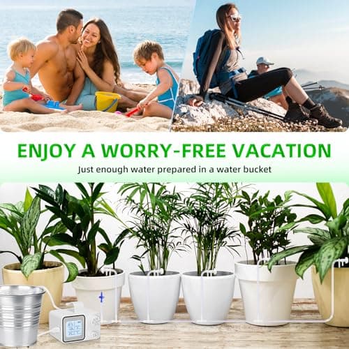 Automatic Plant Watering Devices with Programmable Water Timer and LED Display,Automatic Drip Irrigation Kit System for 15 Potted Plants Outdoor Indoor Garden Balcony Vacation - Thumbnail 3