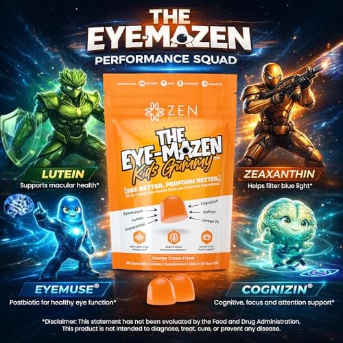 The Eye-Mazen Kids Gummy Eye Vitamins for Vision and Eye Health - Lutein and Zeaxanthin Supplements for Eyes with Omega 3 & Vitamin A - Eye Supplements for Kids - Thumbnail 2