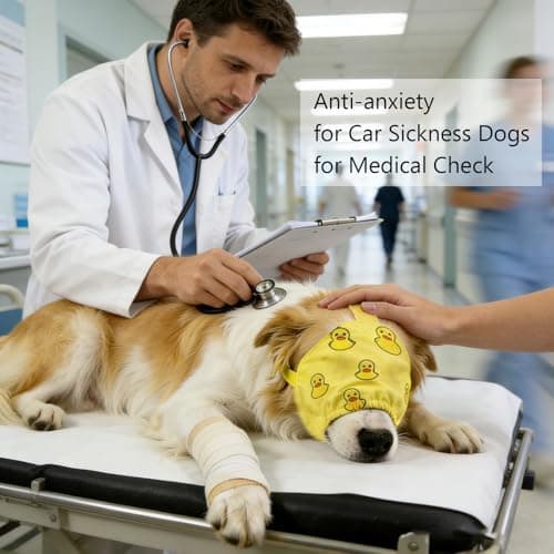 NACOCO Dog Calming Cap Eye Mask Ducks Nylon Shading Pet Anxiety Mask Muzzle for Grooming Anti Car Sickness (Yellow, S) - Thumbnail 5