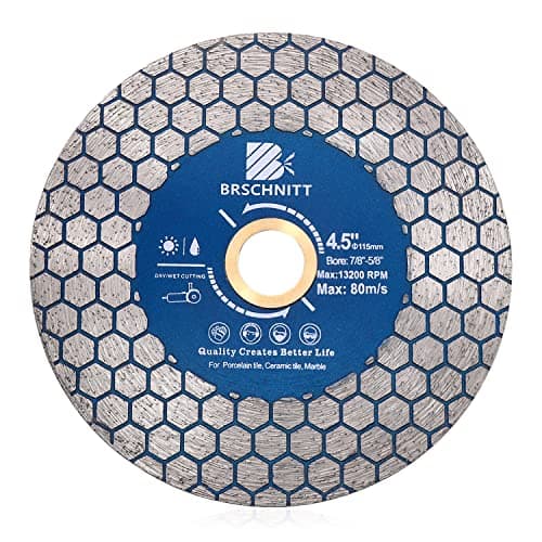 Diamond Granite Cutting Wheel 4.5inch - BRSCHNITT 115mm Vacuum Brazed Angle Grinder Diamond Blade for Dry and Wet Cutting Grinding Porcelain,Tile,Ceramic Tile Stone,Marble,Quartz,Granite - Image 1