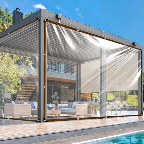 Clear Tarps with Grommets 6x12 FT Heavy Duty Waterproof Transparent Vinyl Cover for Patio Furniture Greenhouse Porch Chicken Coop & Winter Window Enclosure