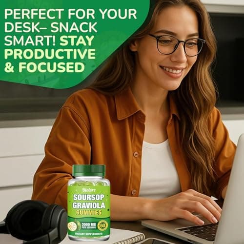 Biolore Soursop Graviola Gummies – 30 Days Supply, Soursop Leaf & Fruit Extract, Natural Apple Flavor, Sugar Free, Gluten Free, Vegan Friendly - Thumbnail 4