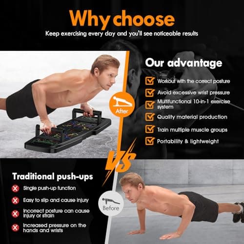 MQRW Push Up Board,Home Gym,Portable Exercise Equipment,Pilates Bar and 20 Fitness Accessories with Resistance Bands and Ab Roller Wheel,Full Body Workout at Home - Thumbnail 5