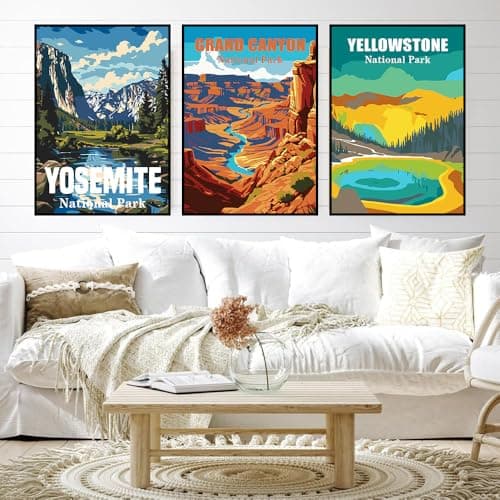 igoodom 6 Pack Paint by Numbers for Adults, 25x35cm DIY Acrylic Canvas Painting Kit, National Park Paint by Number Set for Beginners & Home Wall Decor - Thumbnail 2