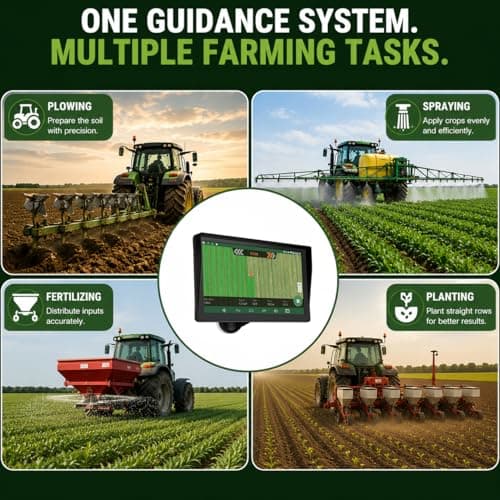 MYACUC Tractor GPS Guidance System, Precision GNSS AB Line Tractor GPS Navigator Reduce Overlap/Skips, 9" Touchscreen Field Guidance Suitable for Spraying/Plowing/Seeding/Fertilizing/Mowing - Thumbnail 6