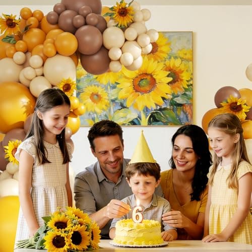 Bee Balloon Arch Kit Mustard Yellow Brown Ivory White Balloons for Sunflower Bee Theme Gender Reveal Birthday Party Baby Shower Decorations - Thumbnail 5