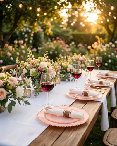 Supernal 240Pcs Rose Gold Plastic Silverware Set with Napkins - Pre Rolled Disposable Cutlery (60 Forks, 60 Knives, 60 Spoons) - Heavy Duty Utensils for Wedding, Bridal Shower & Elegant Parties - Thumbnail 2