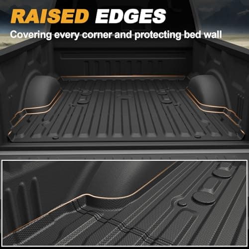 LUMWAY Truck Bed Mat for Ford F250 F350 F450 Super Duty Crew Cab 2017-2026, All Weather Truck Bed Liner for 2026 Ford F-250 F-350 F-450 Accessories, 6.8FT 81.9'' TPE Heavy Duty Cargo Liner Truck Mat - Thumbnail 5