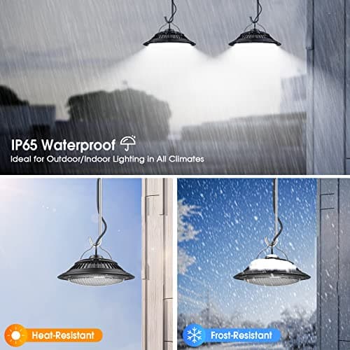 SunBonar Solar Shed Lights Indoor 2 Pack, 3200K/4000K/6000K Dimmable Daytime Available Pendant Lights Outdoor with ON Off Switch & Remote Solar Powered Hanging Chandelier Lights for Home Barn Garage - Thumbnail 6