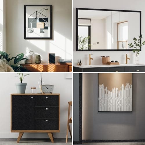 Avinyl 10M Black Mirror Border Peel and Stick Wallpaper, Self Adhesive Waterproof Wallpaper Mirror Frame Tape for Bathroom Decor, Silk Peel and Stick Trim Removable Kitchen Wall Decor 1.96" x 393" - Thumbnail 6