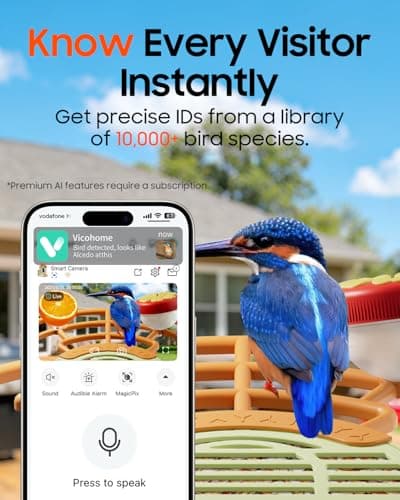Bird Feeder with Camera, Smart Birdfeeder with Cam Solar Powered, 2K HD Video, AI Identification, Instant Arrival Alerts, IP66 Bird Bath & Feeder,Gift for BirdLover (with Stand, Green) - Thumbnail 2