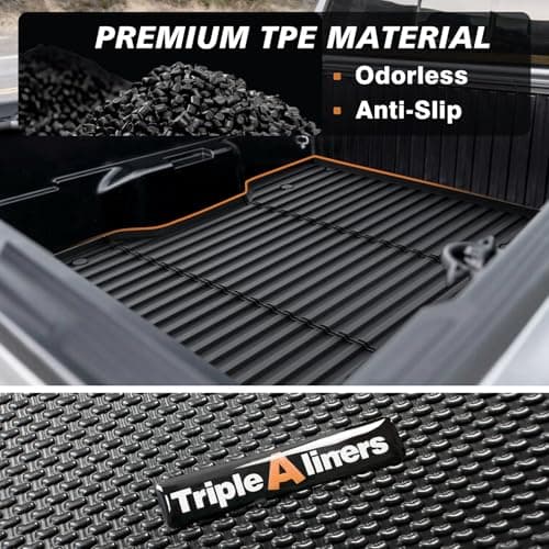TripleAliners Truck Mat Compatible with 2024-2026 Toyota Tacoma 6FT Accessories, Truck Bed Mat Heavy Duty Custom Fit All Weather Protection TPE Pickup Liner - Thumbnail 5