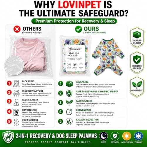 LovinPet Pitbulls Pajamas, Large Dog Pajamas Onesie, Lightweight Stretchy Knit Pullover Large Breed Jammies, Big Hippo Green Print, Wound Care, Post Surgery Dog Shirt, UV Protection, Dog Onesie, XL - Thumbnail 3