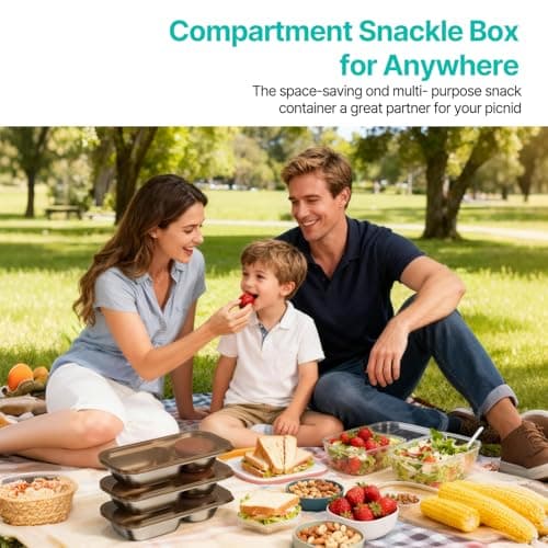 Hyperzacc Reusable Snack Containers with Lids,2 Compartment Snack Containers with a Salad Dressing Contaienr,Grab and Go Stainless Steel Containers for Travel, Outdoor Camping and Daily Use (4) - Thumbnail 6