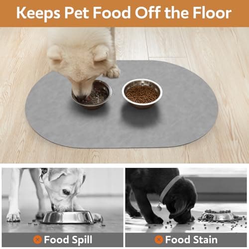 Absorbent Dog Food Mat-Cat Dog Mat for Food and Water Bowl, Quick Dry Pet Food Mat, No Stains Dog Feeding mat, Dog Accessories Pet Supplies Mat-Dog Water Bowl Mat for Messy Drinkers - Thumbnail 3