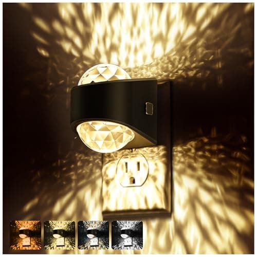 Briignite Night Light Plug into Wall, Color Changing Night Light for Kids, 3CCT Diamond Design with Galaxy Star Projector, Dusk to Dawn Sensor for Nursery Bathroom Bedroom Gaming Room Decor Gift - Image 1