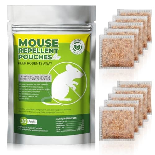 Mice Repellent Pouches, Peppermint Oil Rodent Repeller, Natural Pest Control for Rats Squirrels Insects, Indoor Outdoor Mouse Deterrent, Pet & Family Safe Alternative to Traps & Poison, 10 Packs - Image 1