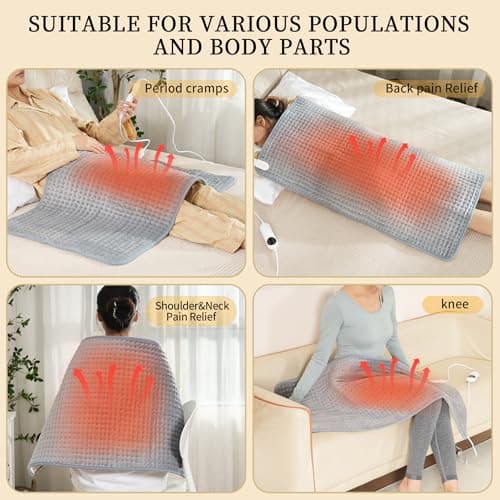 Extra Large Heating pad,XXXL Heating Pad for Back Pain Relief, 20x40 Electric Heating Pad Moist Heat Fast Heating 10 Heat Settings Auto Shut Off Soft Washable Heat Pad for Neck Shoulder Muscle Cramps - Thumbnail 2
