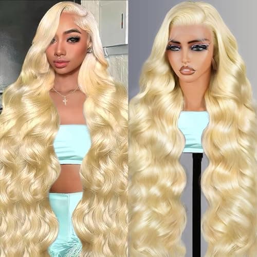 Kassamo Blonde Wig Human Hair 613 13x6 Lace Front Wig Human Hair 250 Density Body Wave Lace Front Wigs Human Hair Pre Plucked 32 Inch HD Lace Frontal Wigs